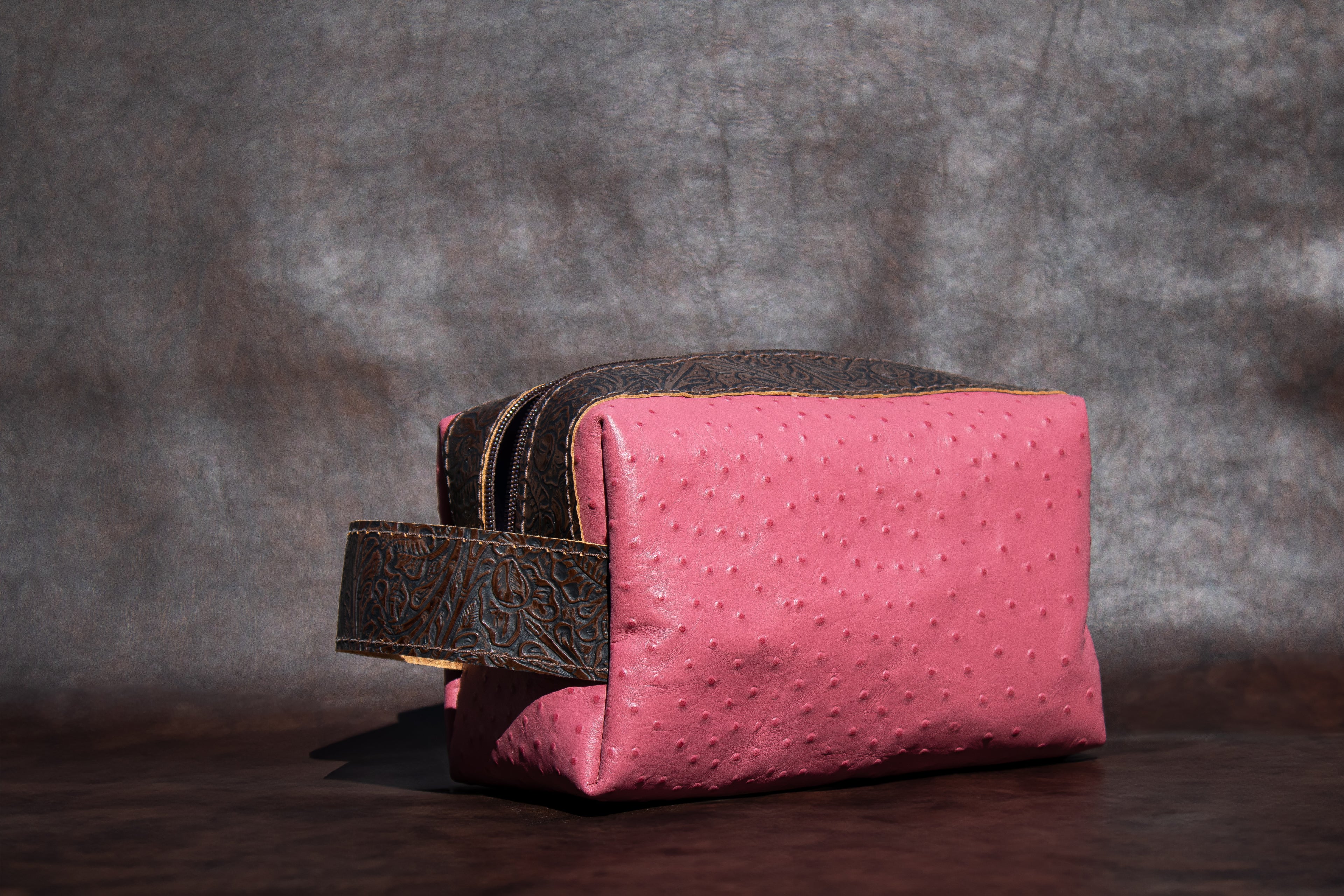 Dopp Kit (Pink Ostrich)