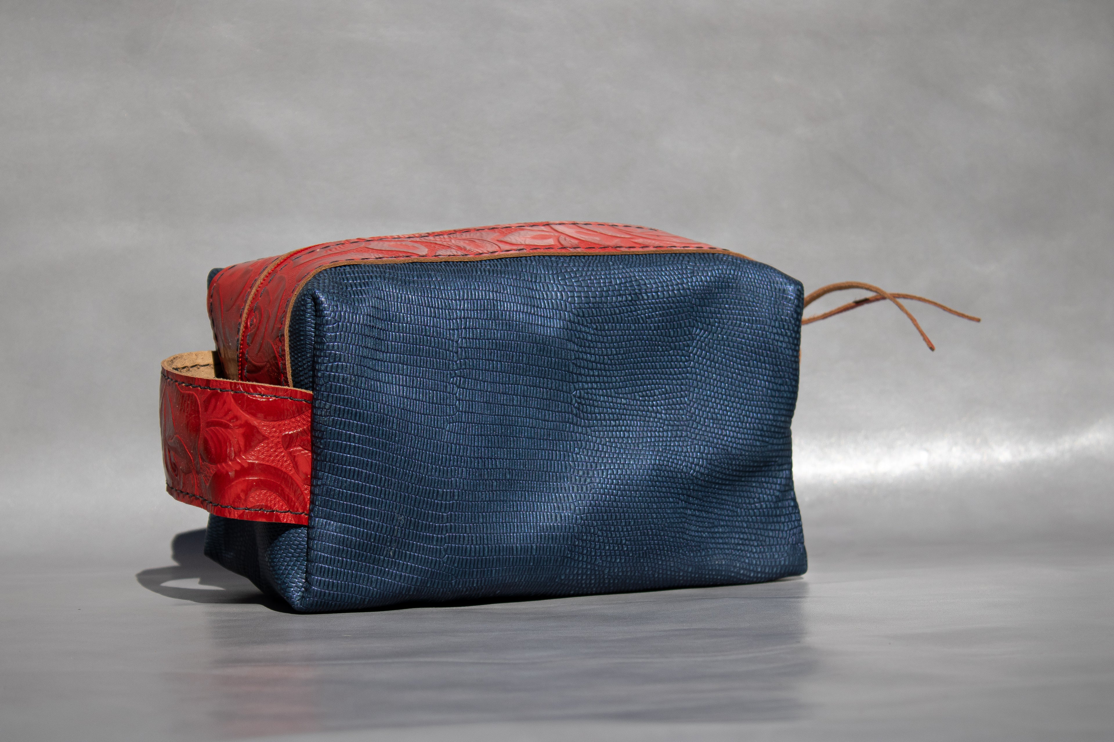 Dopp Kit (Blue and Embossed Red)
