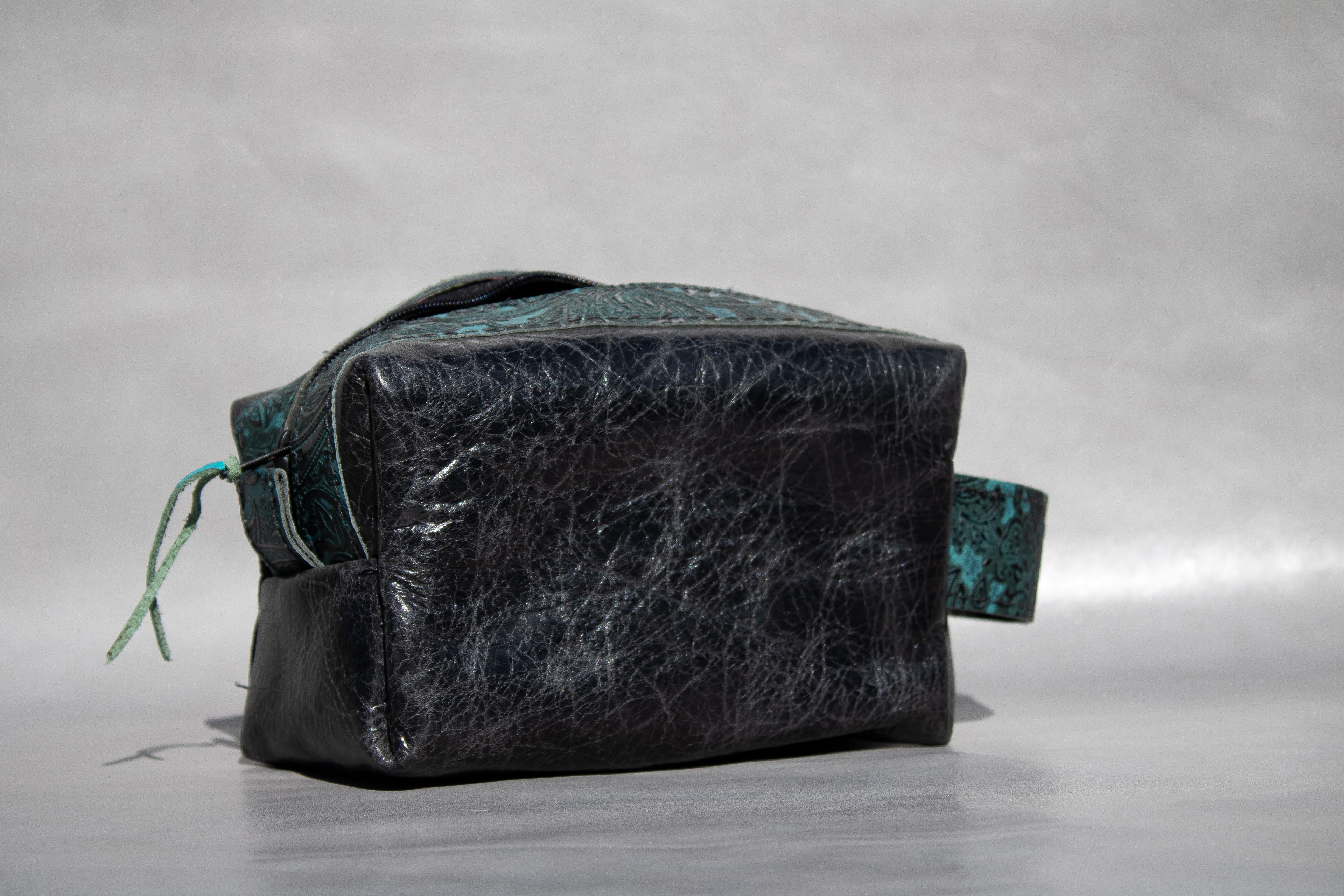 Dopp Kit (Black and Embossed Teal/Black)