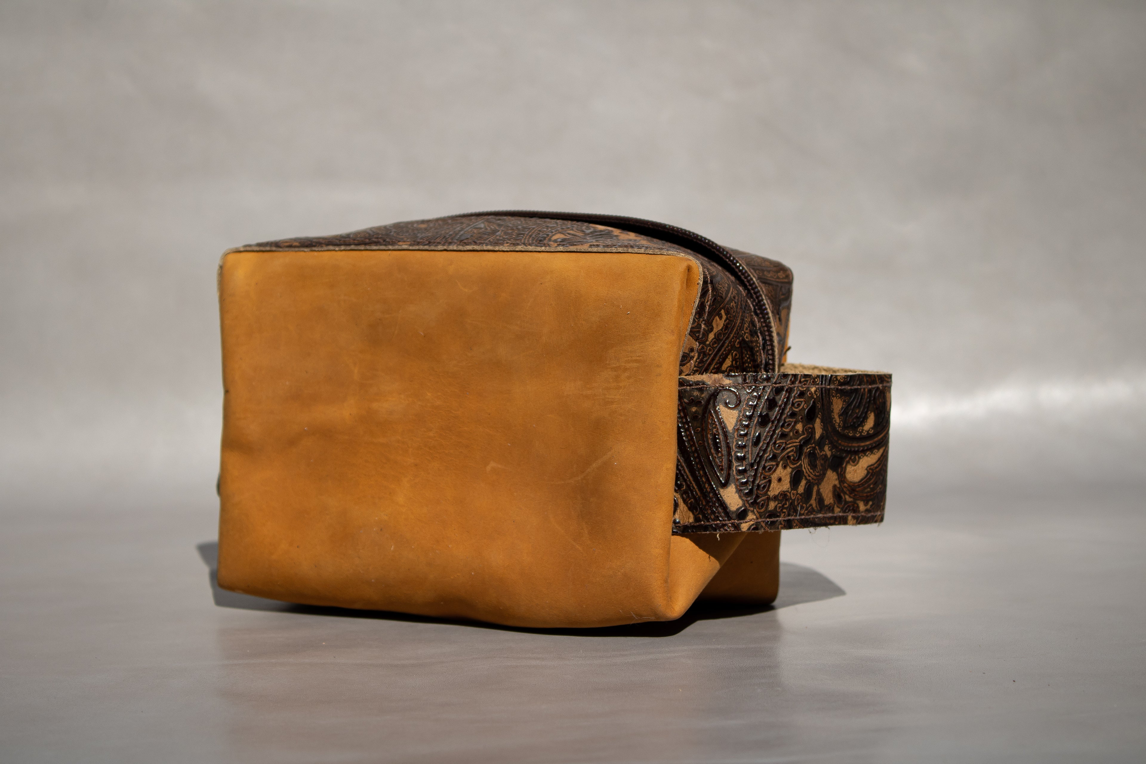 Dopp Kit (Light Brown with Embossed Dark Brown)