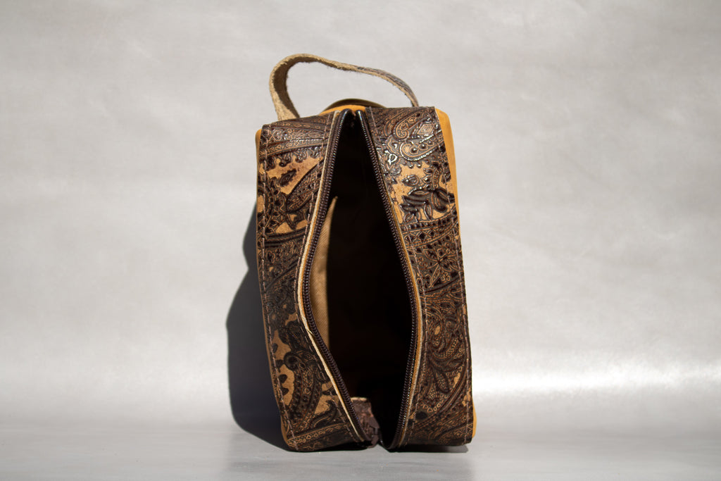 Dopp Kit (Light Brown with Embossed Dark Brown)
